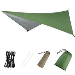 Azarxis Hammock Camping Tarp Rain Fly, Waterproof 7.55 x 4.59 ft, #01 Green