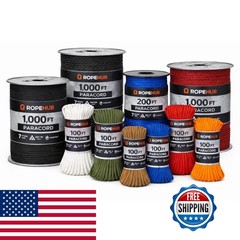 SGT KNOTS RopeHub 550 Paracord 7 Strand Core Nylon Parachute Cord, 550 Lb Test