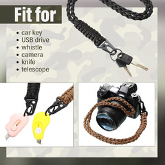 3 Pieces Heavy Duty Paracord Lanyard Keychains Braided 550 Lanyard Keychain with