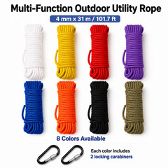 4mm Paracord Braided – Climbing Rope Emergency Rope Survival Accessories Rescue Rope