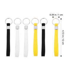 Silicone Wrist Lanyard Keychain 6Pcs Key Ring in Various Colors