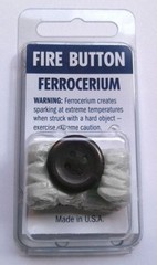 Fire Buttons Magnesium or Ferrocerium in the shape of a shirt or pants button