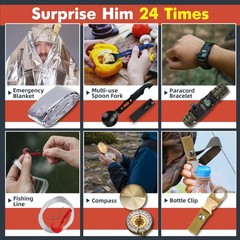 VEITORLD 12-in-1 Survival Gear Kit for Men Dad Him – Camping & Hiking Gifts
