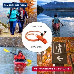 LuxoGear Emergency Whistles with Lanyard Safety Whistle Survival Shrill Loud Bla