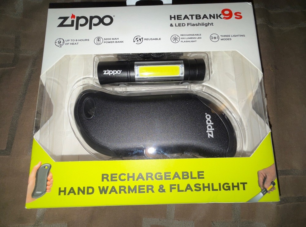 Zippo HeatBank 9s Rechargeable Hand Warmer & Flashlight, 40624 (USB cable inc…