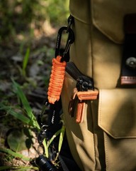Paracord Braided Carabiner Keychain Lanyard Strap, Hanger Stroller Hook w/2 C…