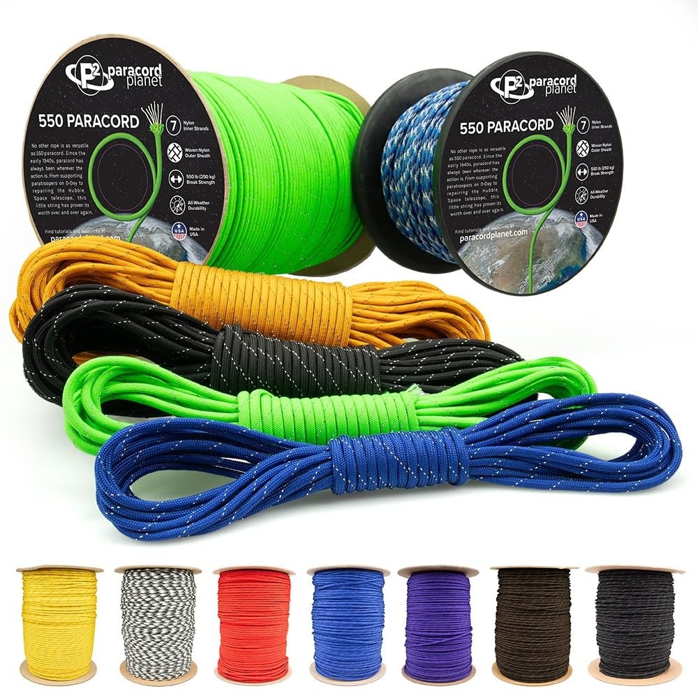 Reflective 550lb Paracord – 7 Strand Type III Cord for Hiking, Camping, and F…