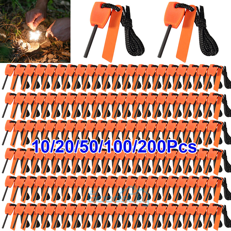 Lot Outdoor Survival Magnesium Rod Fire Starter Emergency Striker Flint for Camp