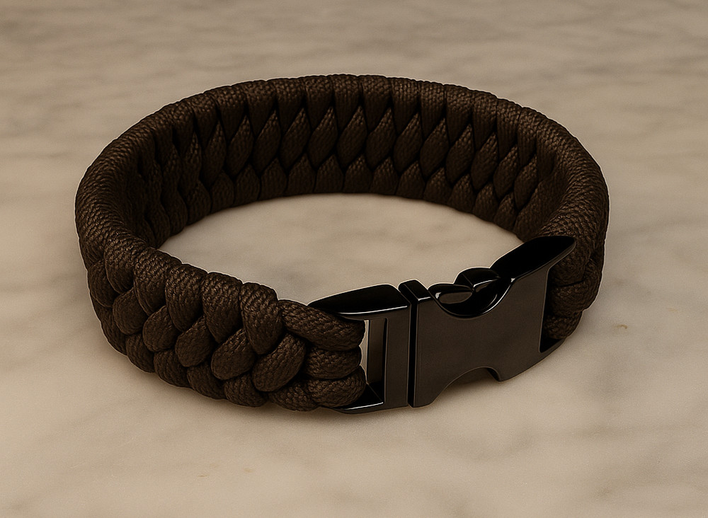 Dark Brown Trilobite Paracord Bracelet with Metal Buckle