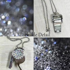 Whistle, Metal Crystal Rhinestone Whistle with Keychain, Bling Whistle, Loud …