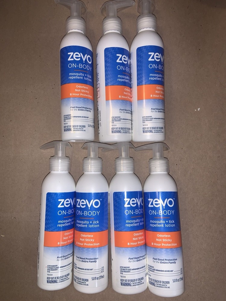 6X Lot Of Zero On Body Mosquito Tick Repellent Lotion 5.8 Fl Oz 8 Hours