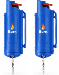Burn 2 Pack Pepper Spray Keychain 0.5oz Police Strength OC Self Defense Blue