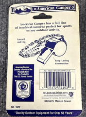 American Camper Nickel Plated Brass Whistle New With A Long Neck Cord