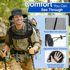 2-Pack Mosquito Head Net, Ultra Large & Breathable Bug Net | Insect, Fly & Bee P
