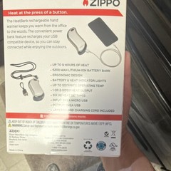 Zippo HeatBank 9s Rechargeable Hand Warmer Power Bank 5200mAh Silver Z4A18