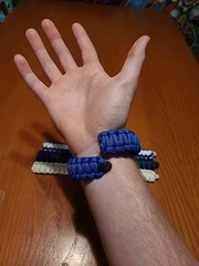 8″ Paracord Bracelet With Copper Wire Core – 4 Pack – Blue, White, & Navy
