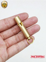 1 pc Brass Wilderness Survival Whistle – Durable Outdoor Safety Gear – NEW