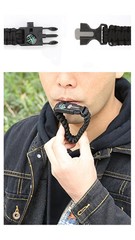 Tactical Paracord Survival Bracelet, Military Green Camo