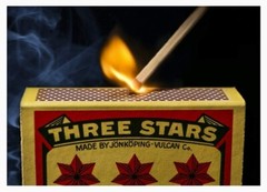 Swedish Match Three Stars Extra Long Safety Matches 3 Packs of 45 Strike each PK