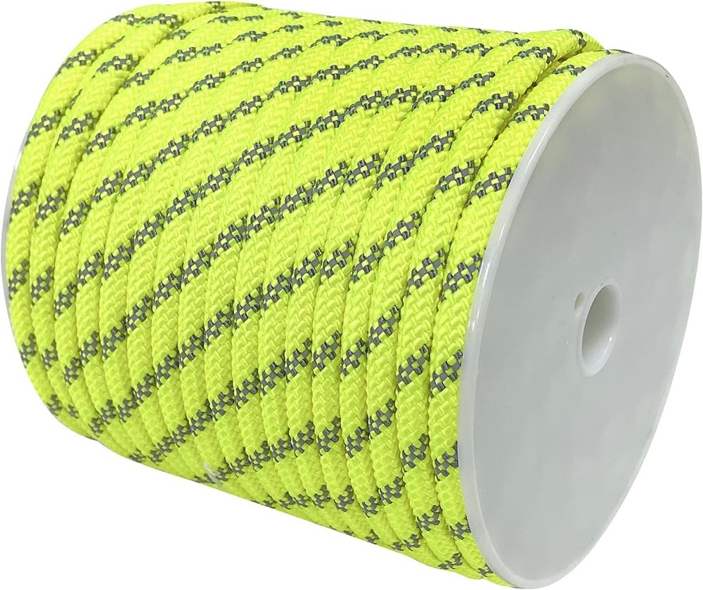 8mm Reflective Paracord 130FT High Strength Neon Yellow