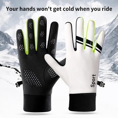 Winter Sports Gloves with Touchscreen Function, Water-Resistant, Large, White