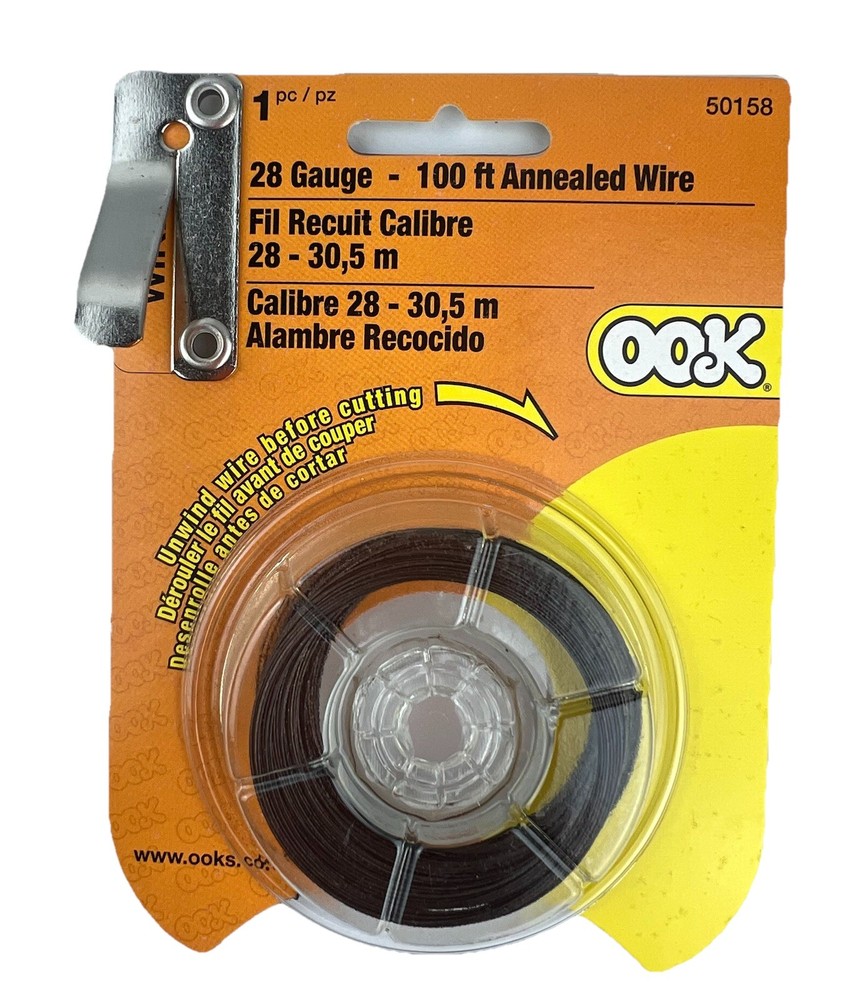 800 Feet ( 8/100’ Rolls) Hillman 28 Gauge Annealed Wire 534676 W/cutters