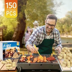 150 Count Wood Fire Starters Eco Friendly Natural Safe for Cooking and Heating