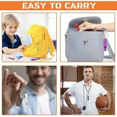 200 Pcs Emergency Whistles with Keychains Aluminum Extra Loud Survival Safety…