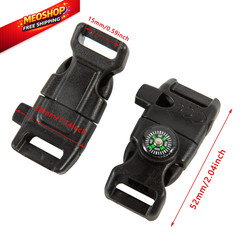TcJ-Chen 10 PCS Emergency Whistle Buckle come 52*29 mm (10 pieces), Black