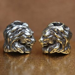 Brass Lion King Knife Pendants Bead Vintage Umbrella Rope EDC DIY Accessories