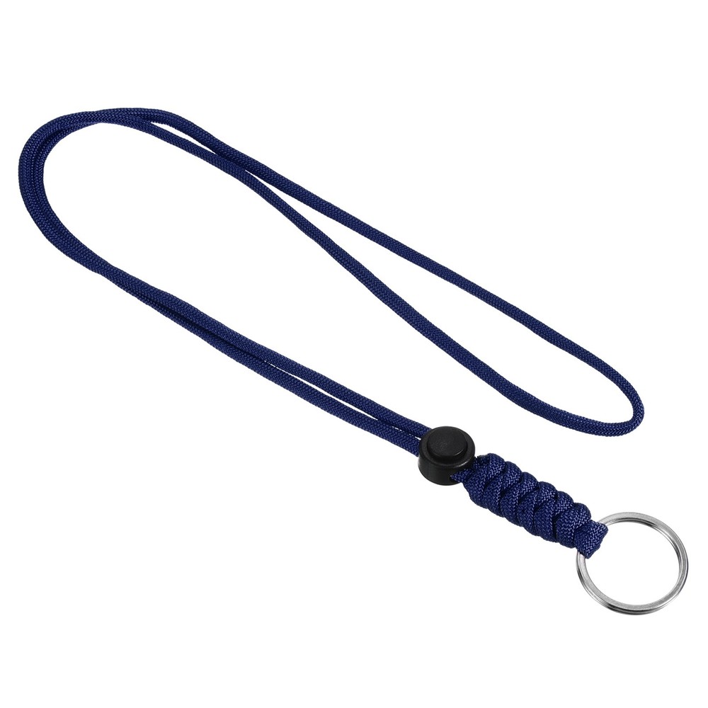 Paracord Lanyard with Keychain 18″, Metal Hook Strap Blue