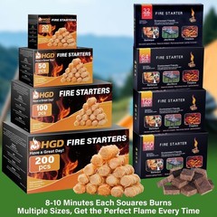 Nvkrvks Fire Starter, Easy-Burning Fire Starter Squares for Wood Stoves