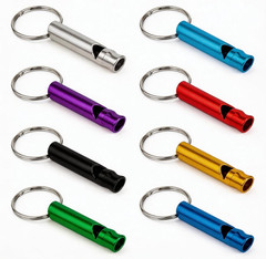 200 Pcs Waterproof Aluminum Alloy Signal Whistles Bulk with Keychain, Precision