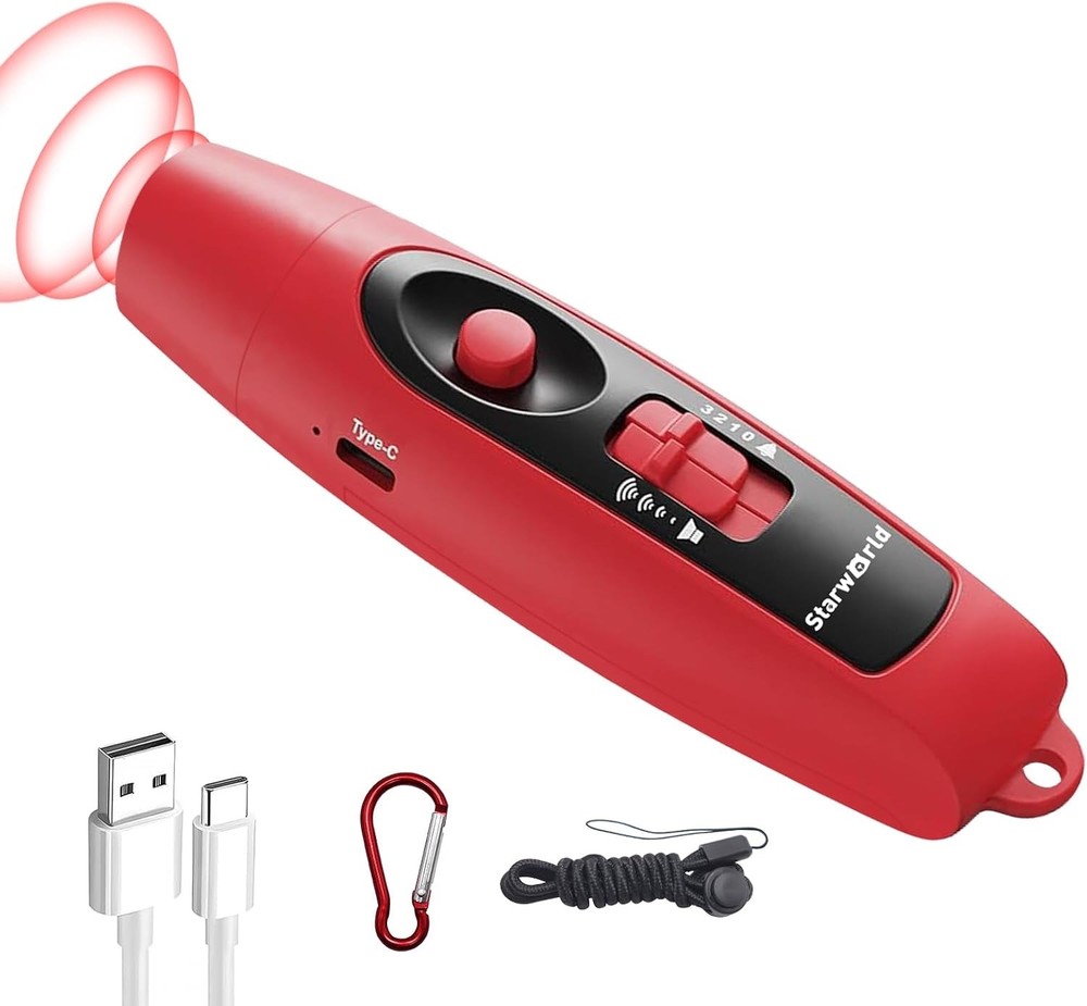 2 x StarWorld Rechargeable Bear Horn – 120dB Electronic Air Horn with 4 Vo