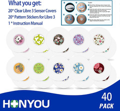 Freestyle Sensor Stickers Sets & Libre 3 Sensor Covers Waterproof Adhesive Patch