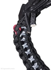 Two Womens Paracord Bracelet Large Red and Black and a thin Orange one