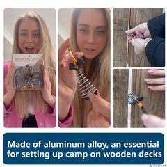 NACETURE Deck Anchors Pegs with Carabiners – Tie Down Anchor Rope Sliver