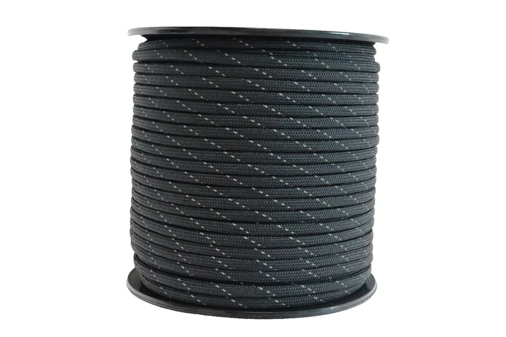 200ft Army Black 550 Paracord Type III 7 Strand Cord
