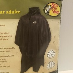 Bass Pro Shops Adult PVC Poncho Waterproof One Size Fits Most 50″x80″ Raincoat