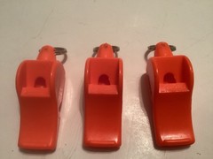 Lot of 3 Zonta Fox 40 Classic Safety Pealess Whistles Non-Over Blow