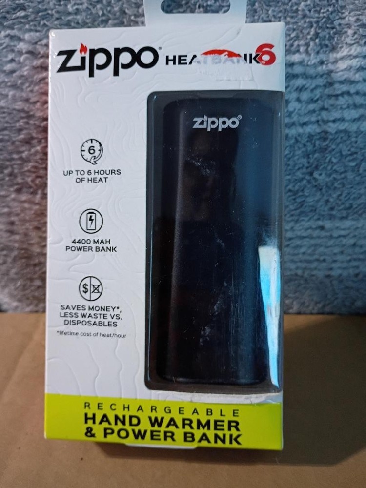 Zippo Heatbank 6 Rechargeable Hand Warmer & Power Bank USB Compatible – NEW