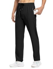 TBMPOY Men’s Lightweight Hiking Travel Pants Athletic 4X-Large, A1-black