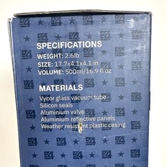 4Patriots SUN KETTLE Solar Water Heater Boil Outdoors Thermos (Black) NEW IN BOX