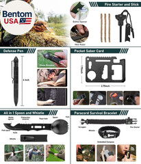 Survival Kit, 262Pcs Survival Gear and Supplies with First Aid Kit Pouch and Cro