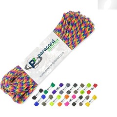 100 Feet Kaleidoscope Parachute Cord – 550 lbs Strength Type III Nylon Rope