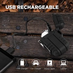 Flissa 2PC Windproof&Waterproof Lighter Set w/ Outdoors Multi-Function Spoon NEW