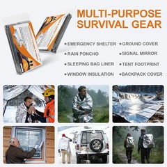 6 Pack Mylar Thermal Emergency Blankets 82×52 Camping Hiking First Aid Survival