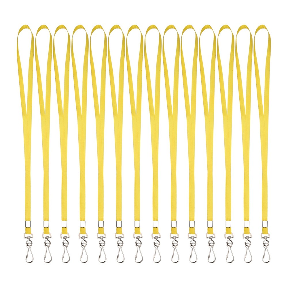 50Pcs 17.3″ Nylon Flat Lanyard with Clasp for Keys, Yellow