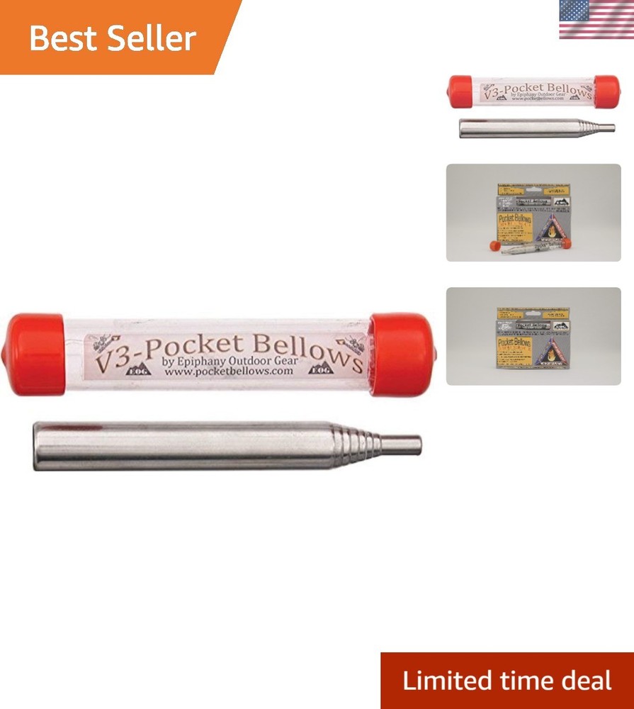 Pocket Bellows – Weatherproof Collapsible Fire Bellowing Tool for Starting Fi…