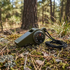 5Pcs 3-In-1 Emergency Survival Whistles with Compass Thermometer